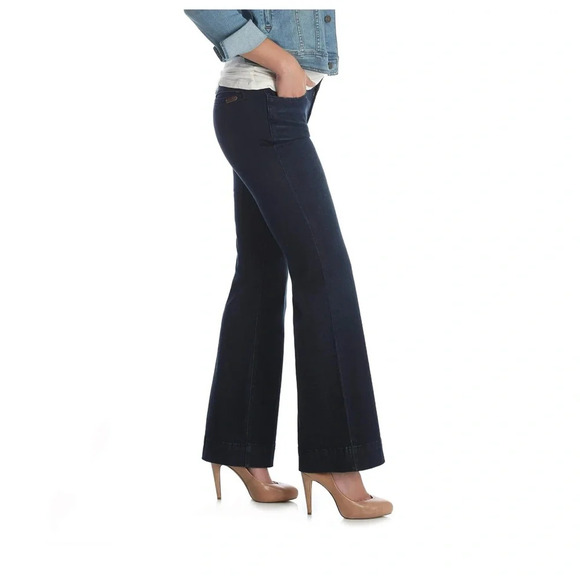 Wrangler Retro Mae Wide Leg Trouser Stretch Jeans Dark Blue Size 17/18 x 34 - Picture 4 of 14